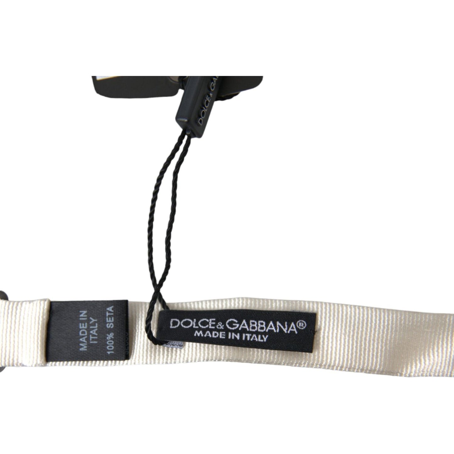 Dolce & Gabbana Elegant White Silk Bow Tie Dolce & Gabbana Dark Slate Gray