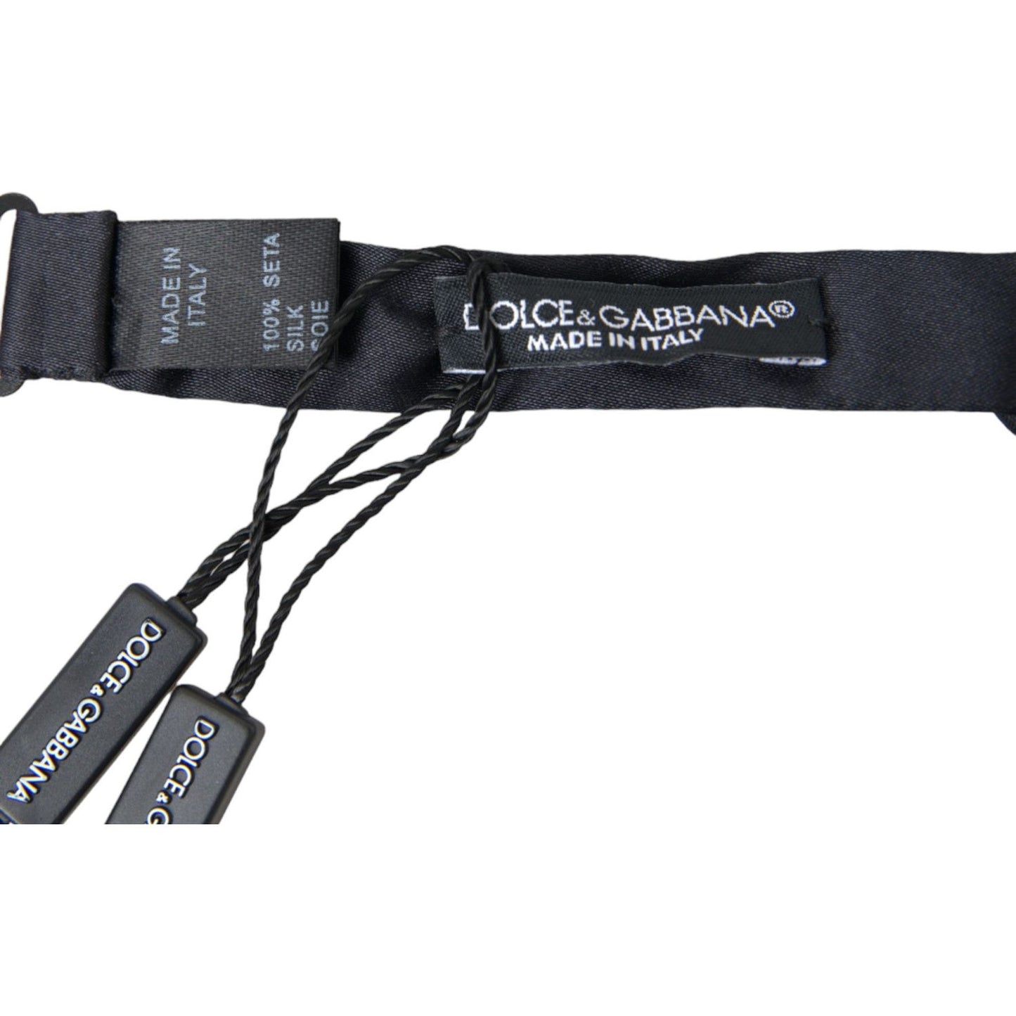 Dolce & Gabbana Elegant Dark Blue Silk Bow Tie Dolce & Gabbana Dark Slate Gray