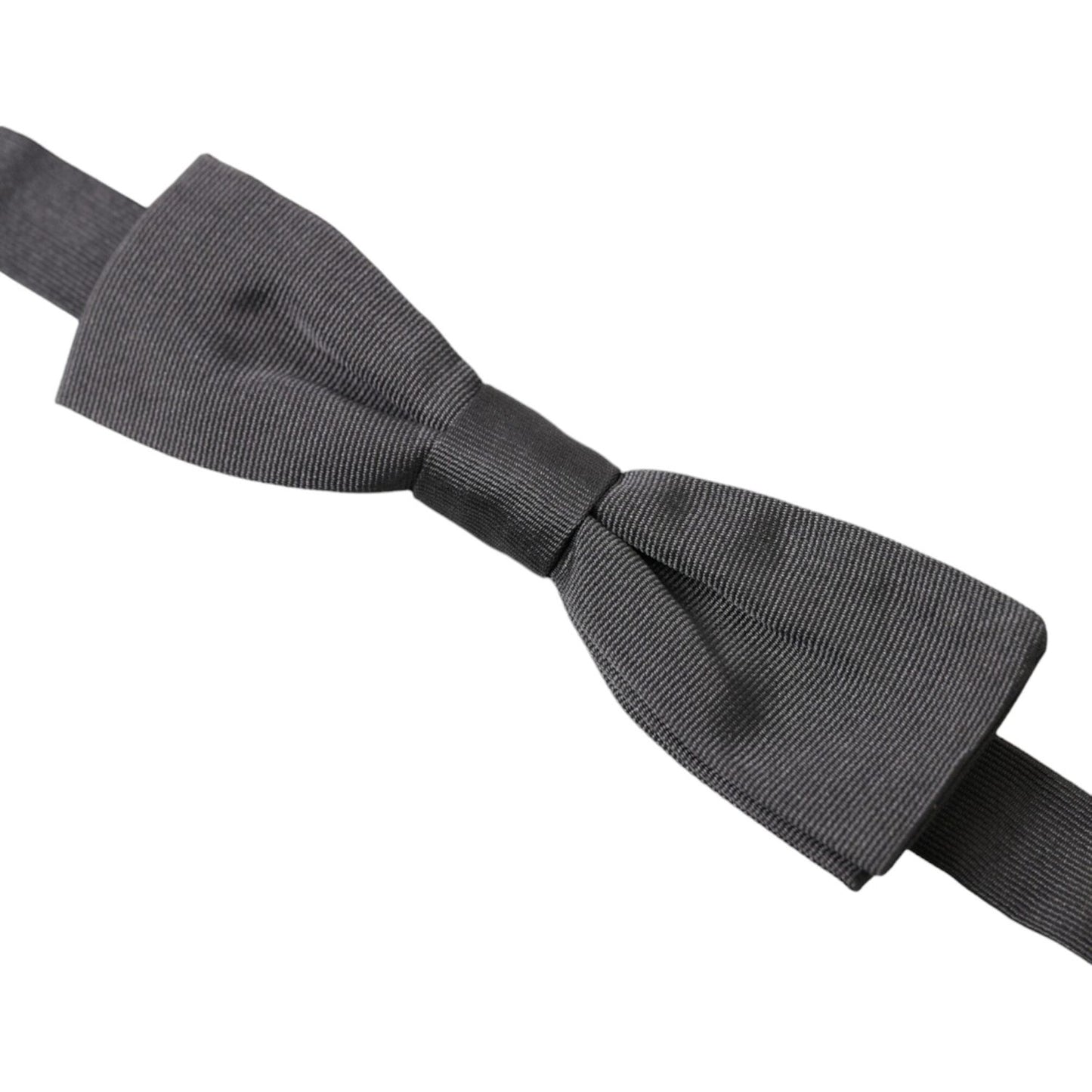 Dolce & Gabbana Elegant Silk Dark Gray Bow Tie Dolce & Gabbana Dark Slate Gray