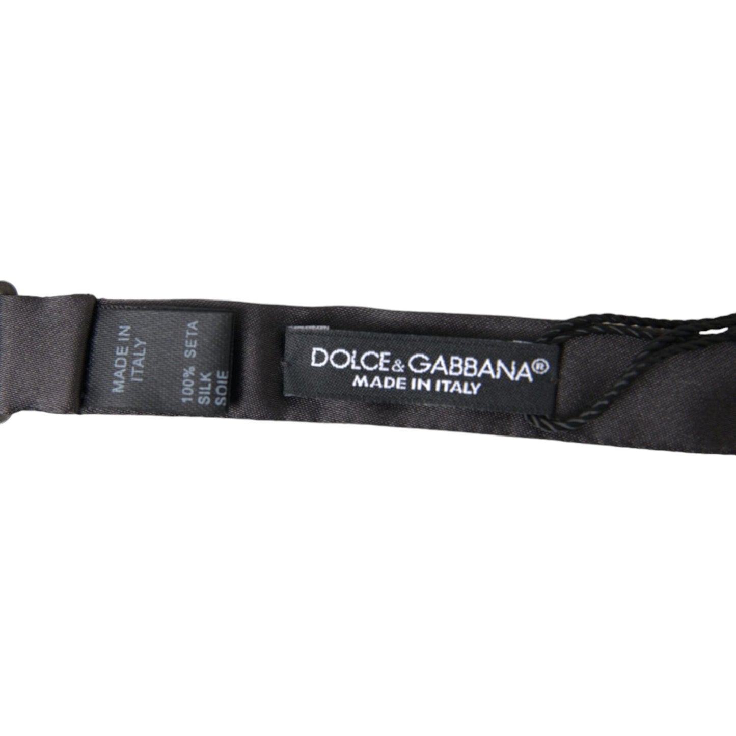 Dolce & Gabbana Elegant Dark Grey Silk Bow Tie Dolce & Gabbana Dark Slate Gray