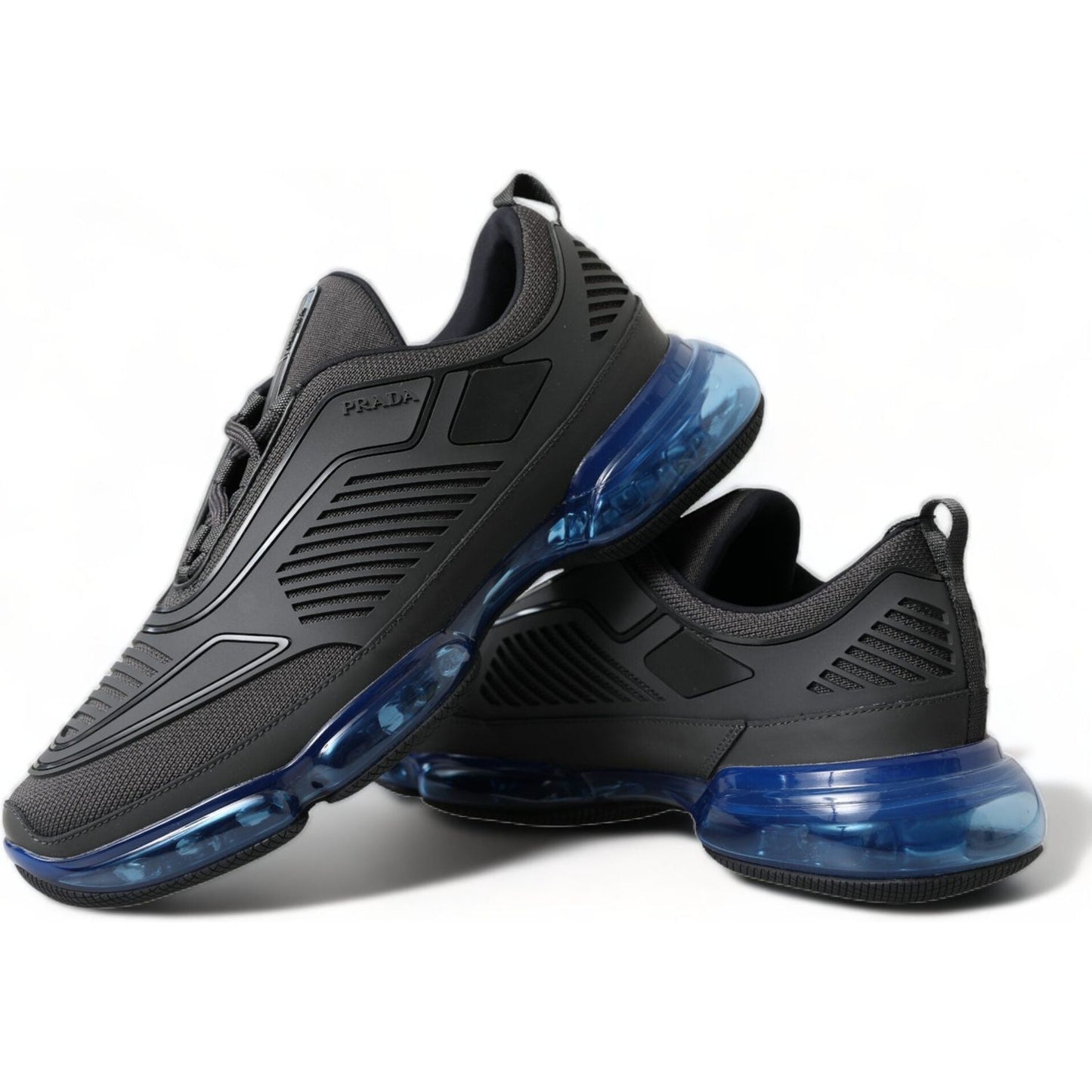Prada Elegant Men's Black Mesh Sneakers Prada Dark Slate Gray