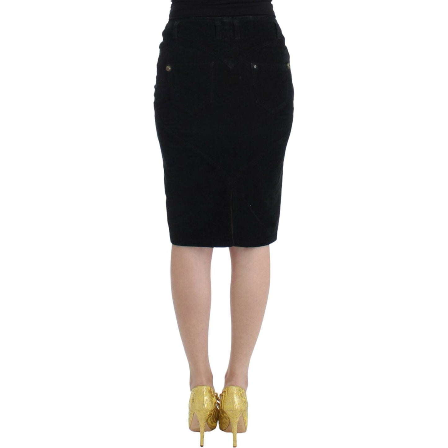Cavalli Elegant Black Pencil Skirt for Sophisticated Style Cavalli Rosy Brown