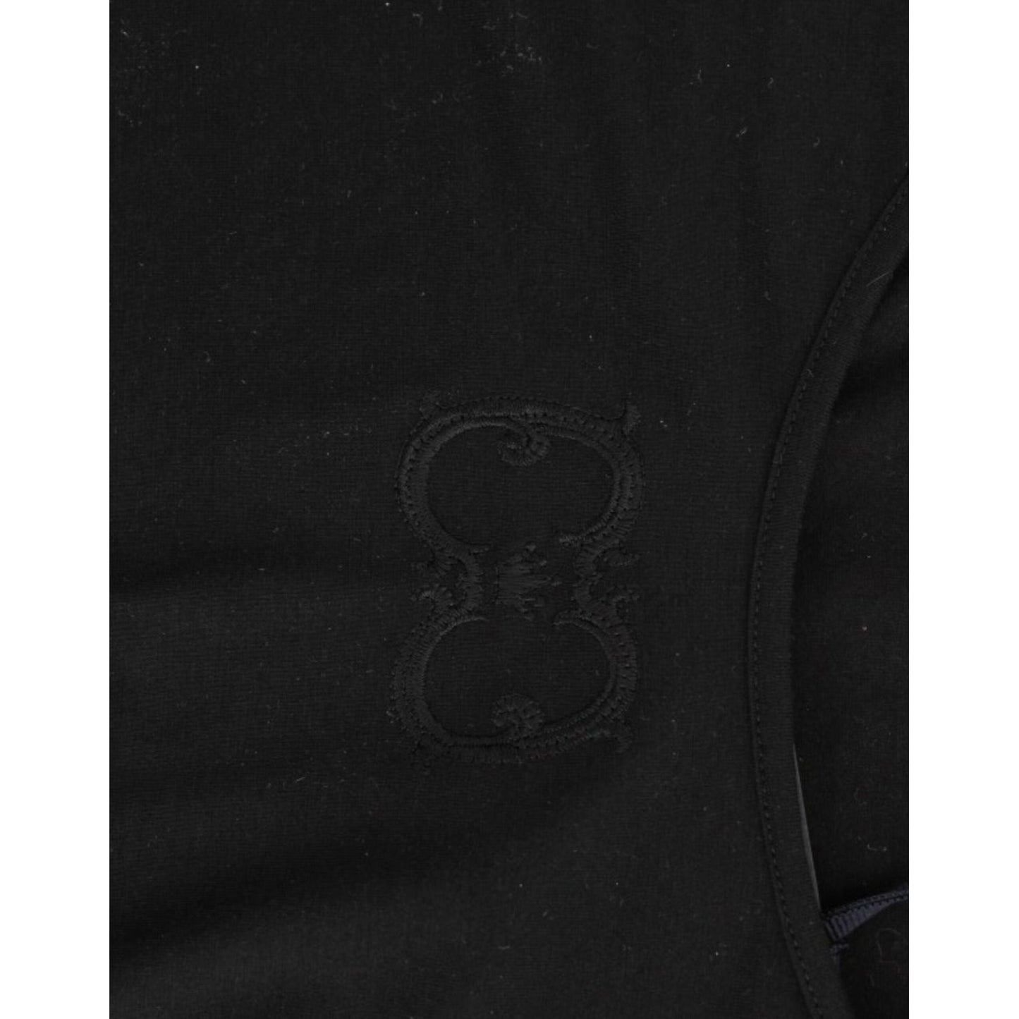 Cavalli Elegant Cap Sleeve Black Top Cavalli Black