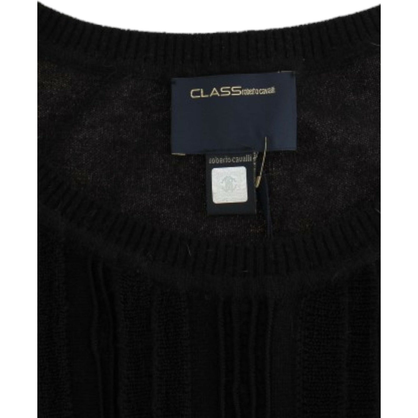 Cavalli Elegant Short Sleeved Black Jumper Cavalli Black