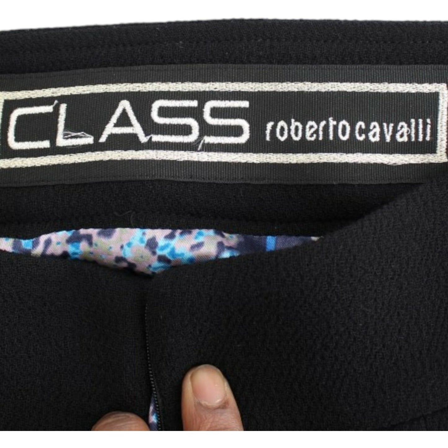 Cavalli Elegant Black Wool Pencil Skirt Cavalli Black