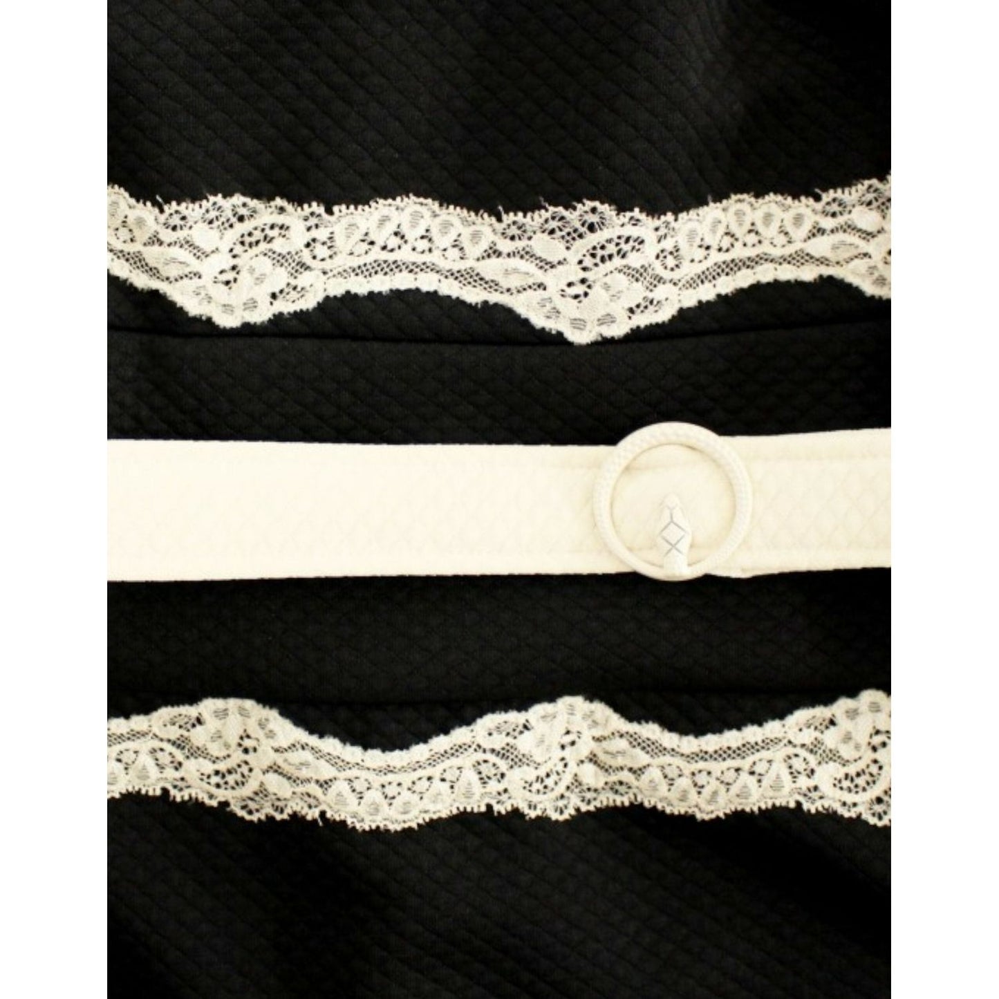 Cavalli Elegant Sheath Lace Dress in Black and Beige Cavalli Black