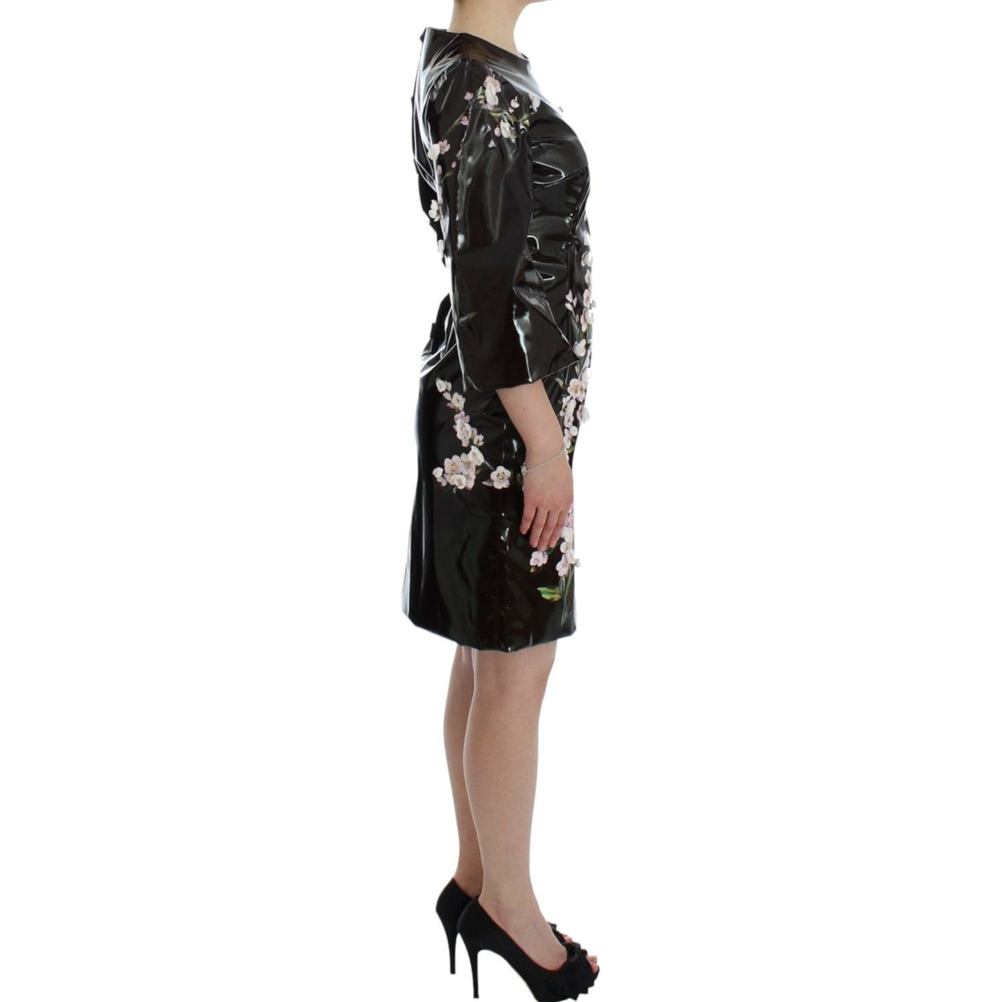 Dolce & Gabbana Elegant Floral Sheath Cocktail Dress Dolce & Gabbana Rosy Brown