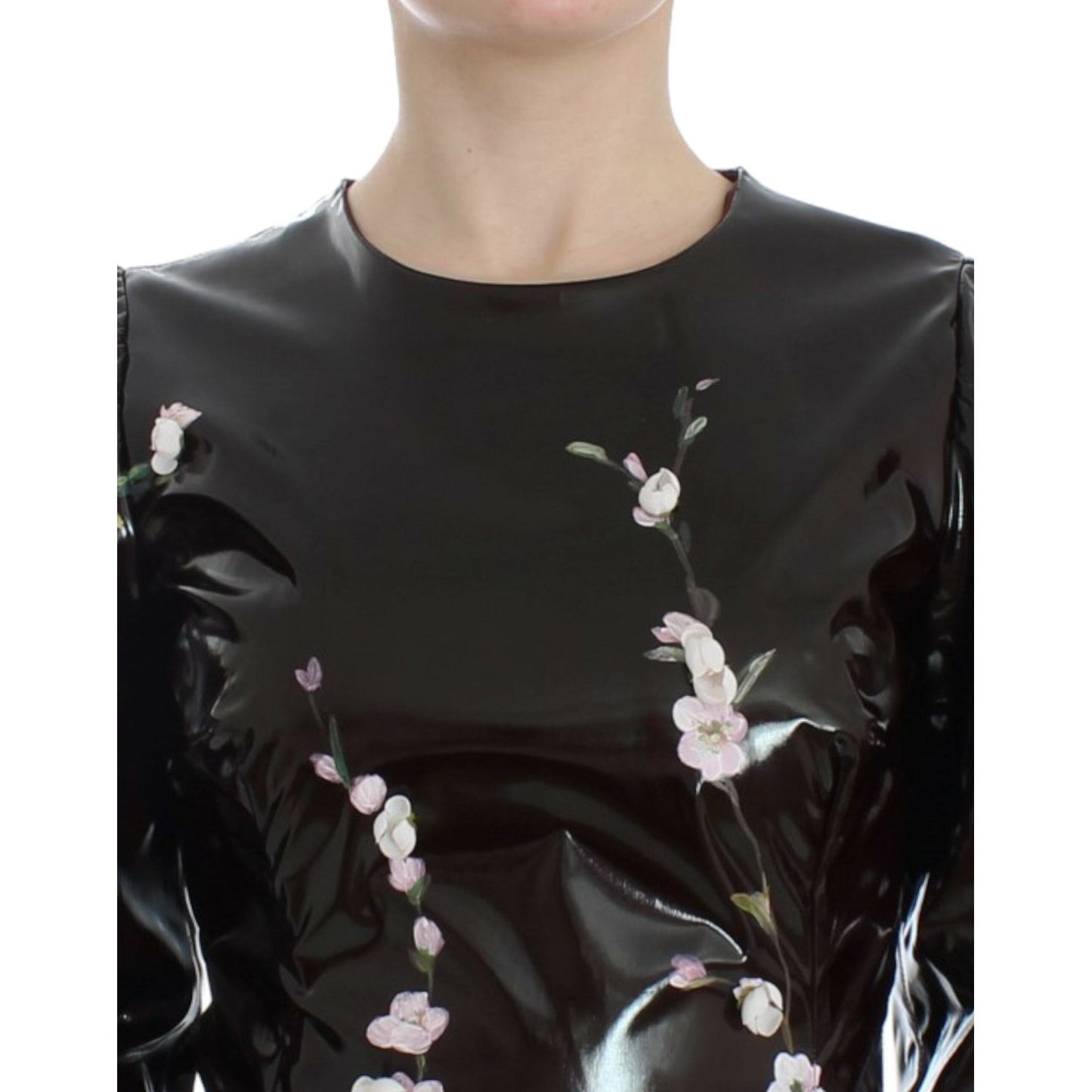 Dolce & Gabbana Elegant Floral Sheath Cocktail Dress Dolce & Gabbana Black