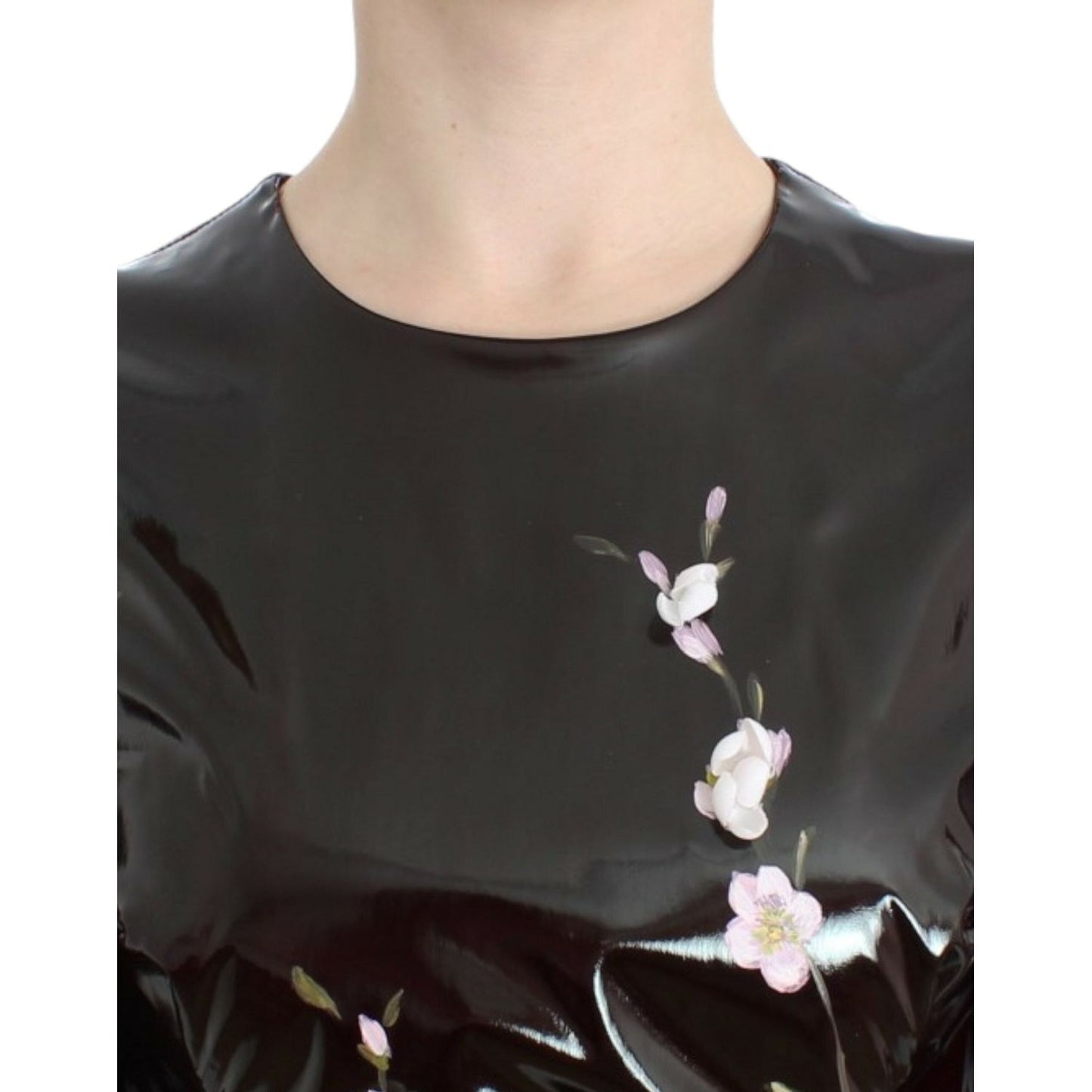 Dolce & Gabbana Elegant Floral Embellished Shift Dress Dolce & Gabbana Dark Slate Gray