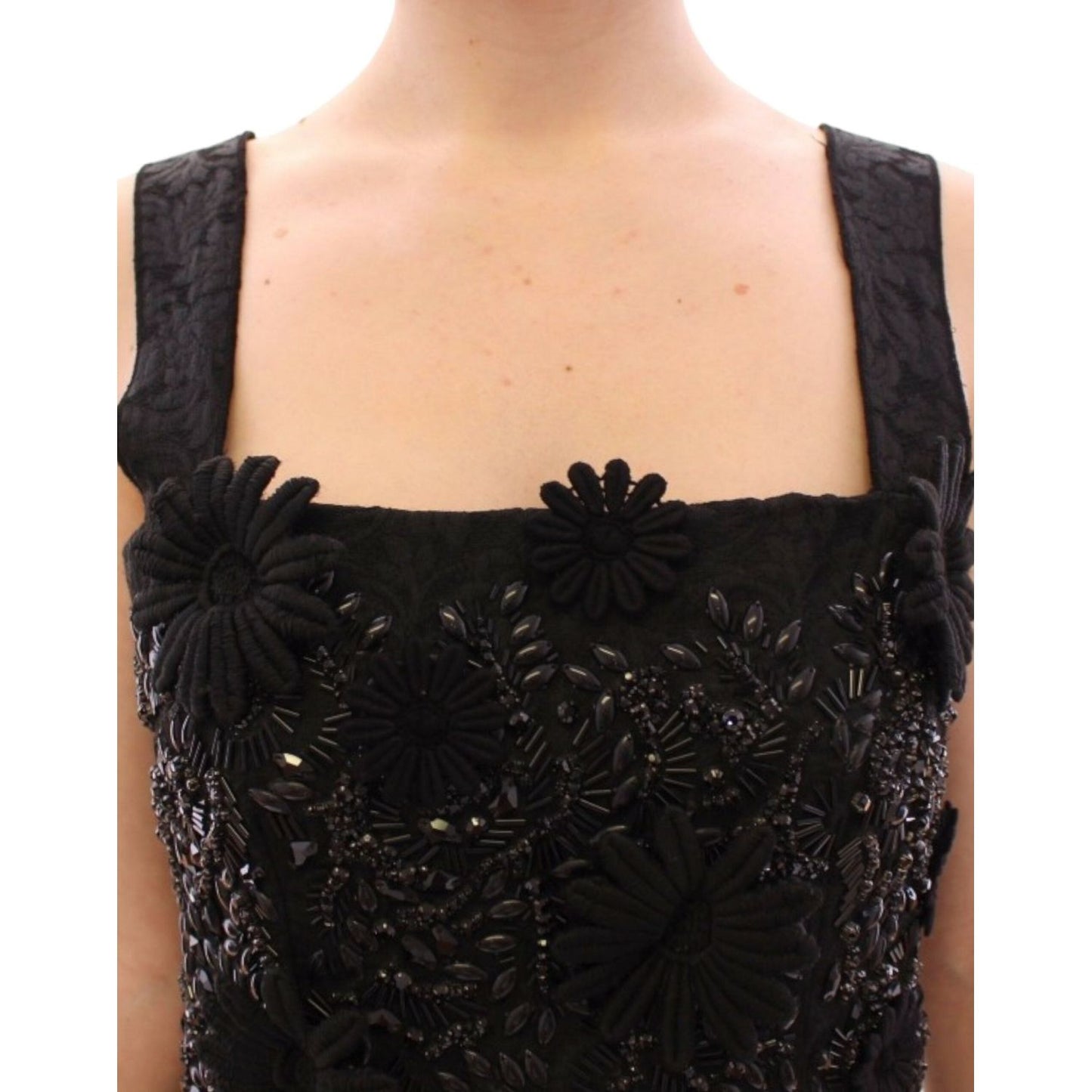 Dolce & Gabbana Elegant Sequined Mini Shift Dress Dolce & Gabbana Black