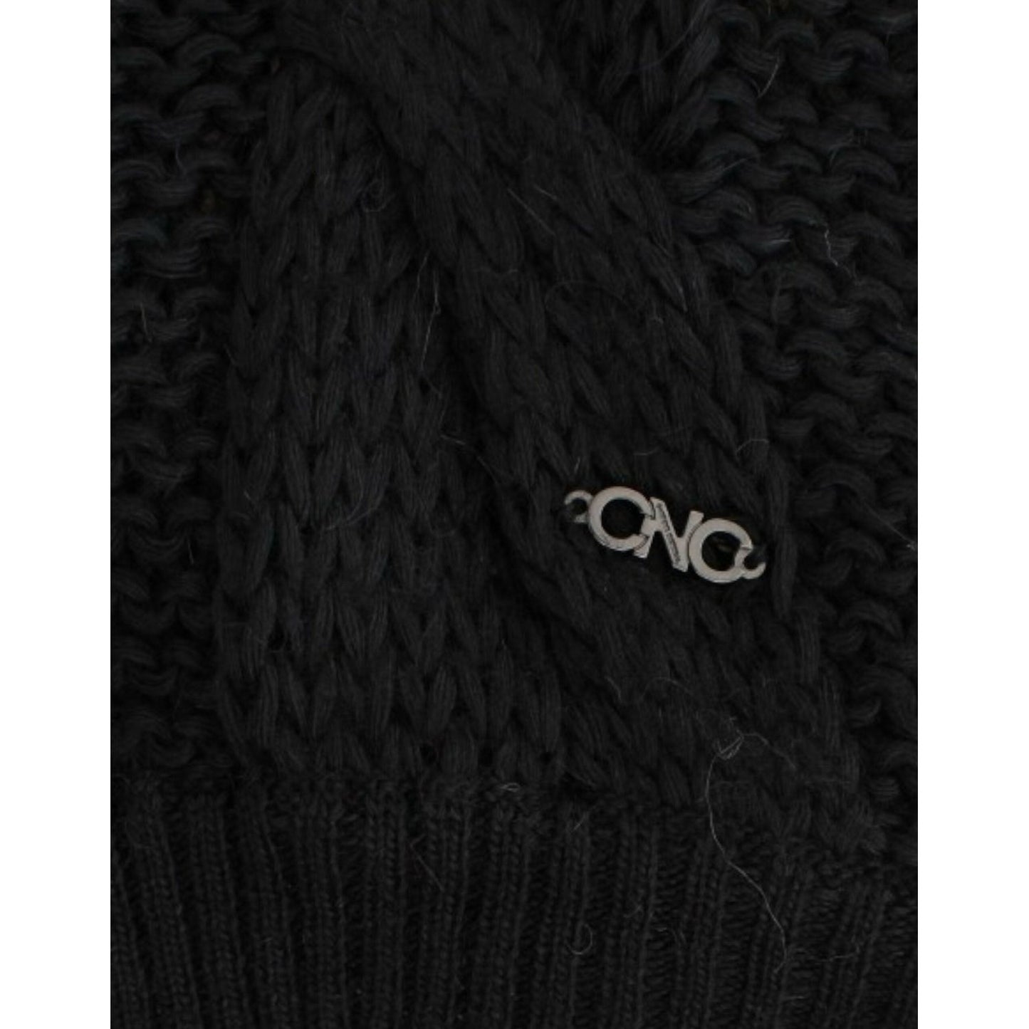 Costume National Chic Sleeveless Knitted Vest Cardigan Costume National Black