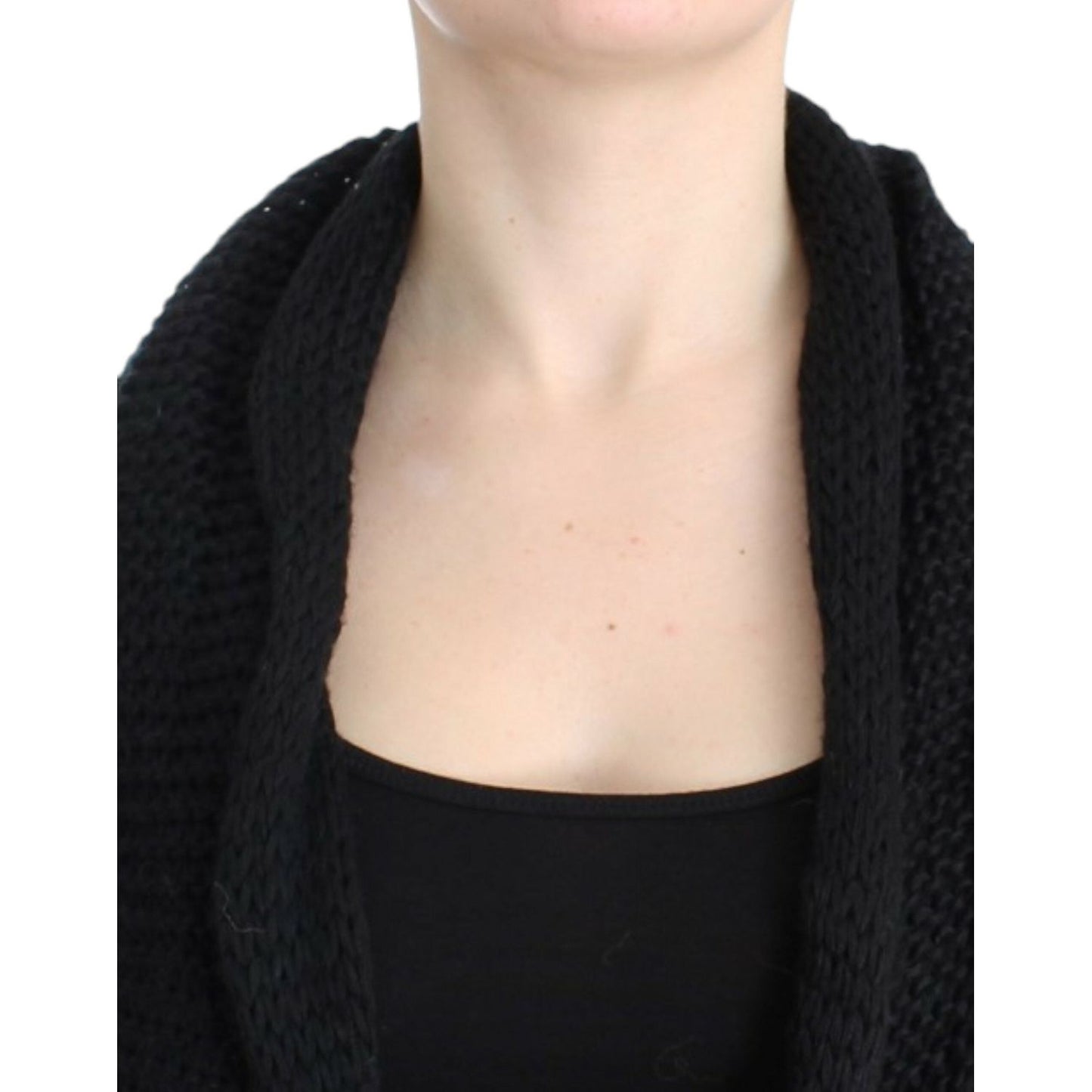 Costume National Chic Sleeveless Knitted Vest Cardigan Costume National Black