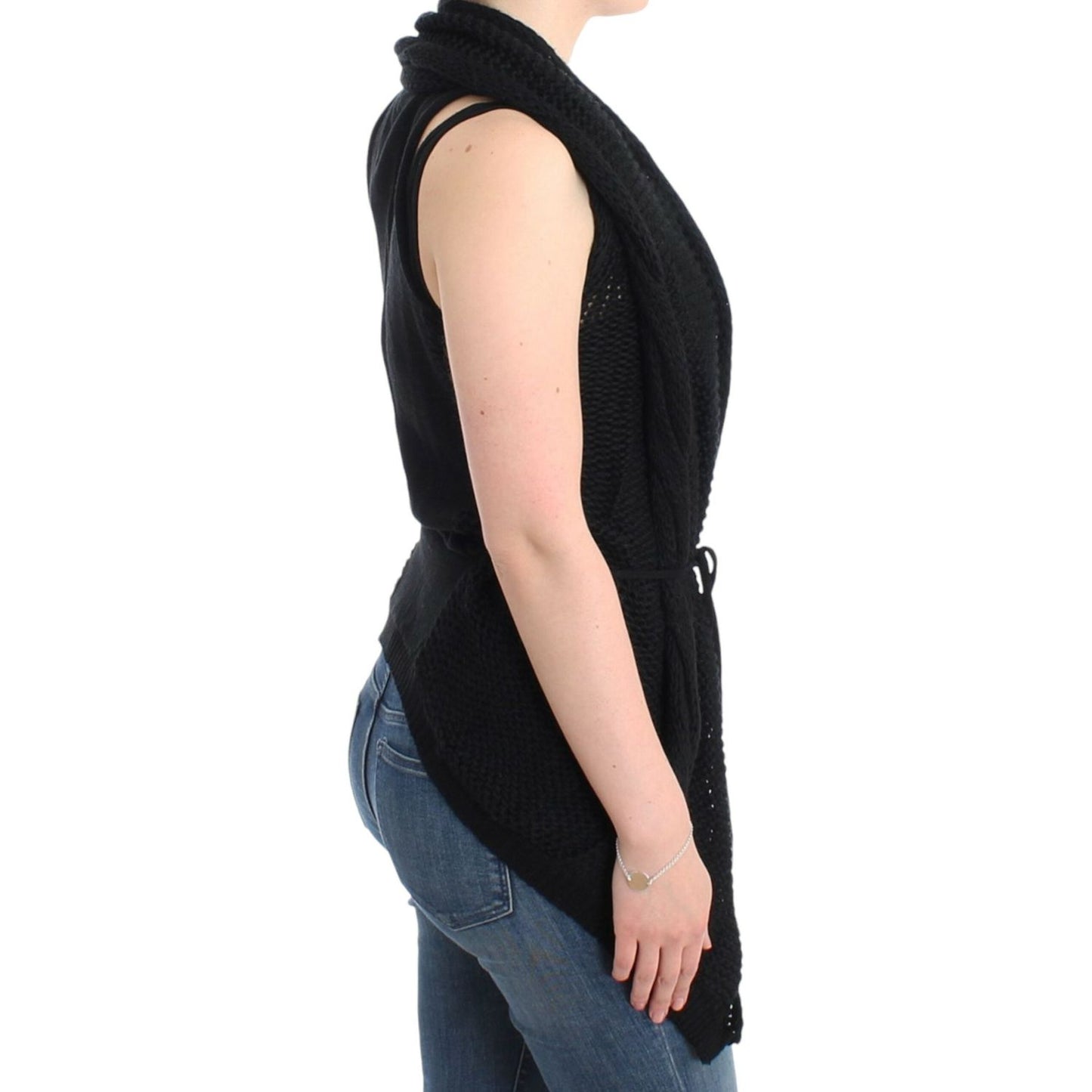Costume National Chic Sleeveless Knitted Vest Cardigan Costume National Dark Slate Gray