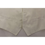 Dolce & Gabbana Elegant White Cotton Silk Dress Vest Dolce & Gabbana Rosy Brown