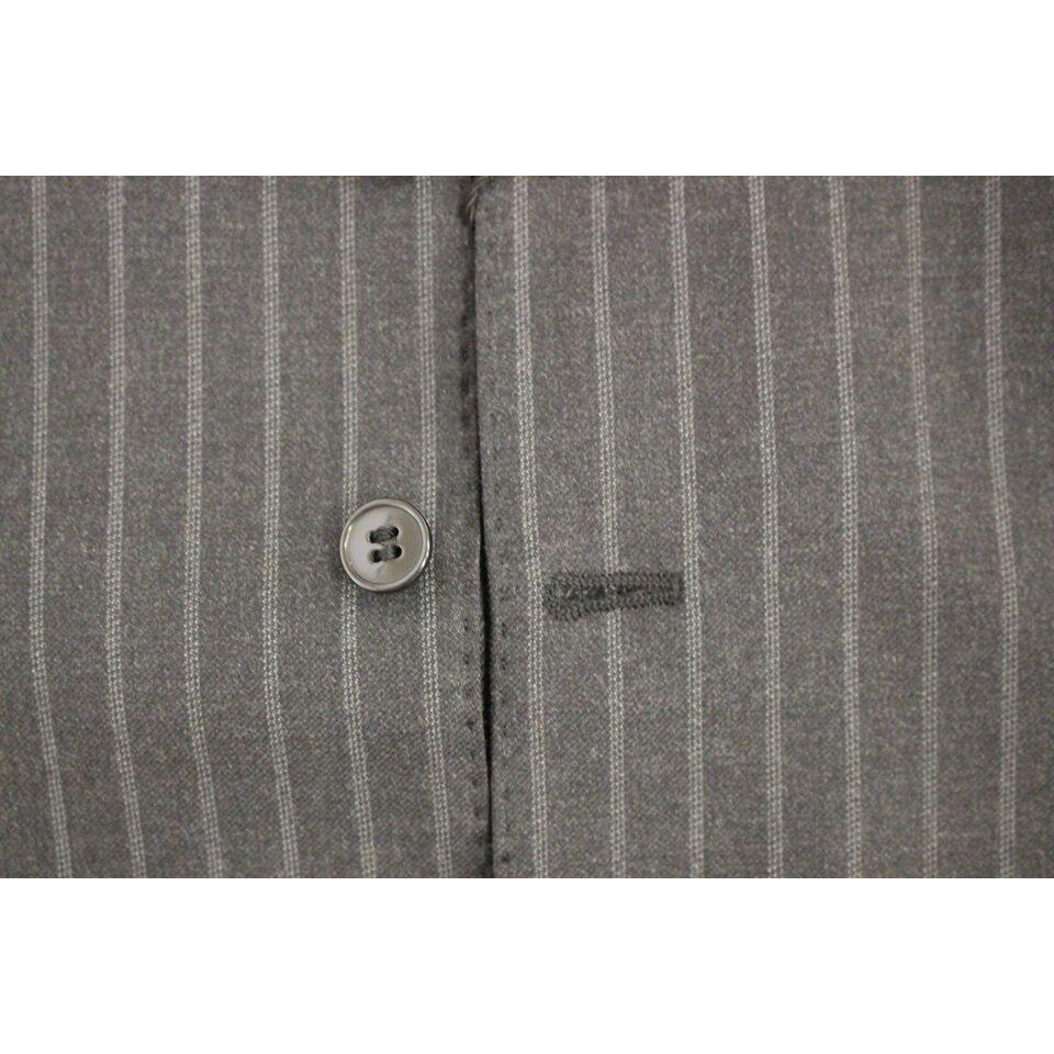 Dolce & Gabbana Elegant Gray Striped Wool Dress Vest Dolce & Gabbana Dim Gray