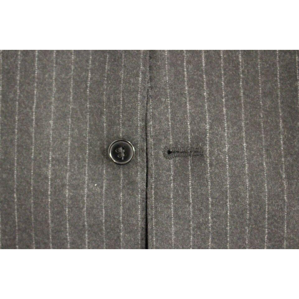 Dolce & Gabbana Elegant Gray Striped Wool Dress Vest Dolce & Gabbana Dim Gray