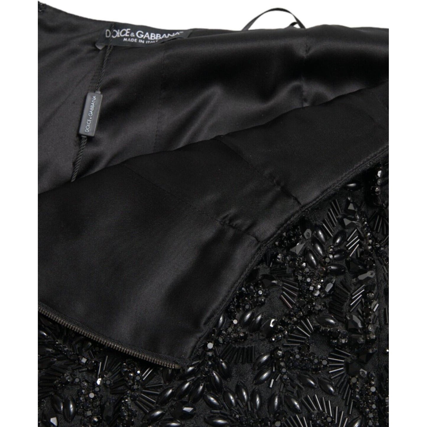Dolce & Gabbana Black Crystal-Embellished Runway Skirt Dolce & Gabbana Black
