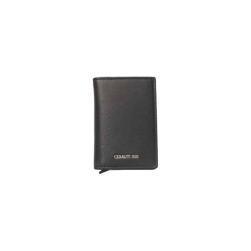 Cerruti 1881 Black Calfskin Men Wallet Cerruti 1881 Dark Slate Gray
