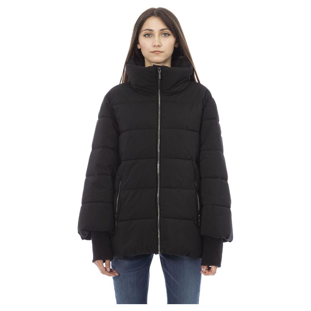 Baldinini Trend Black Polyamide Women Jacket Baldinini Trend Dark Slate Gray