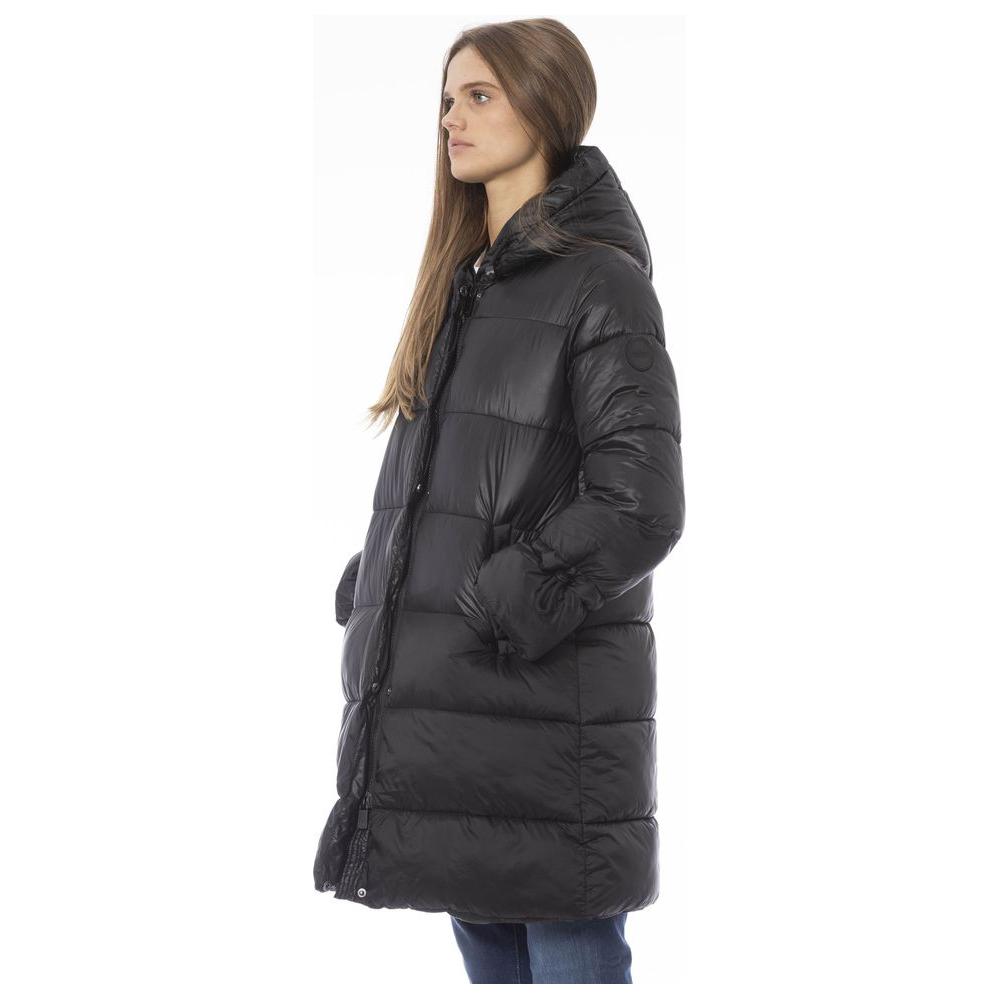 Baldinini Trend Black Nylon Women Jacket Baldinini Trend Dark Slate Gray
