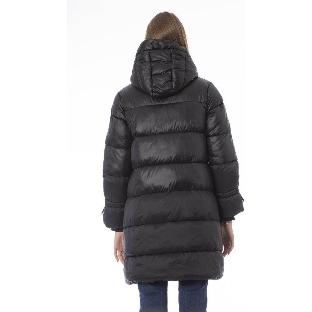 Baldinini Trend Black Nylon Women Jacket Baldinini Trend Dark Slate Gray