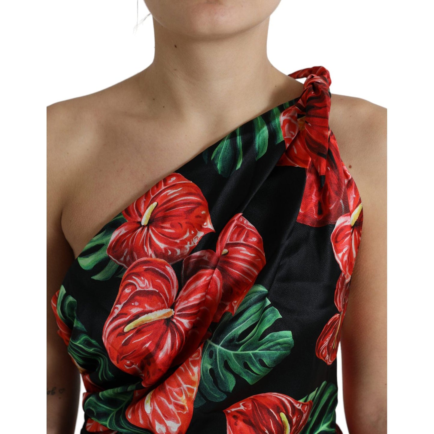 Dolce & Gabbana Tropical Elegance Silk Draped Dress Dolce & Gabbana Sienna