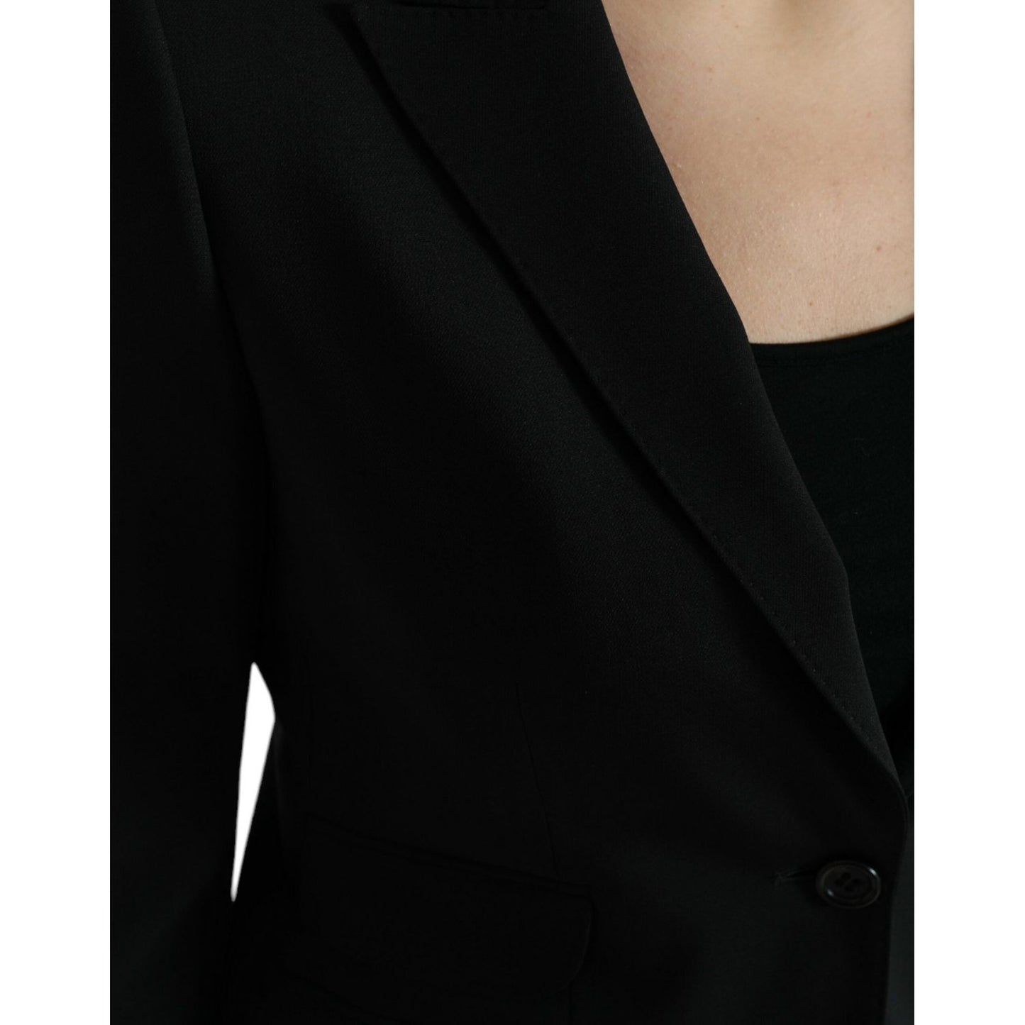 Dolce & Gabbana Chic Wool Blend Peak Lapel Blazer Dolce & Gabbana Black