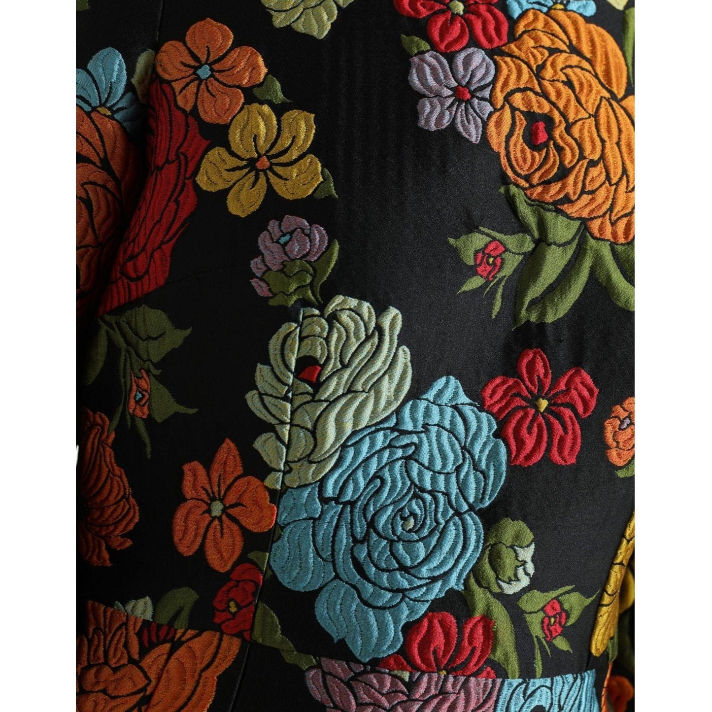 Dolce & Gabbana Elegant Floral Embroidered Pencil Dress Dolce & Gabbana Black