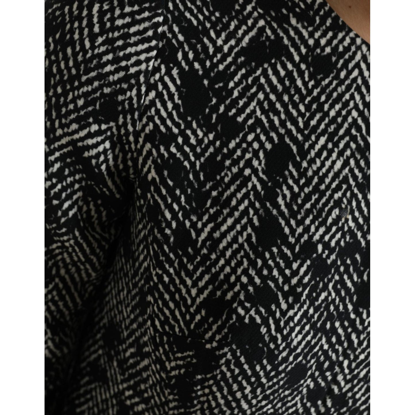 Dolce & Gabbana Elegant Chevron Shift Mini Dress Dolce & Gabbana Black