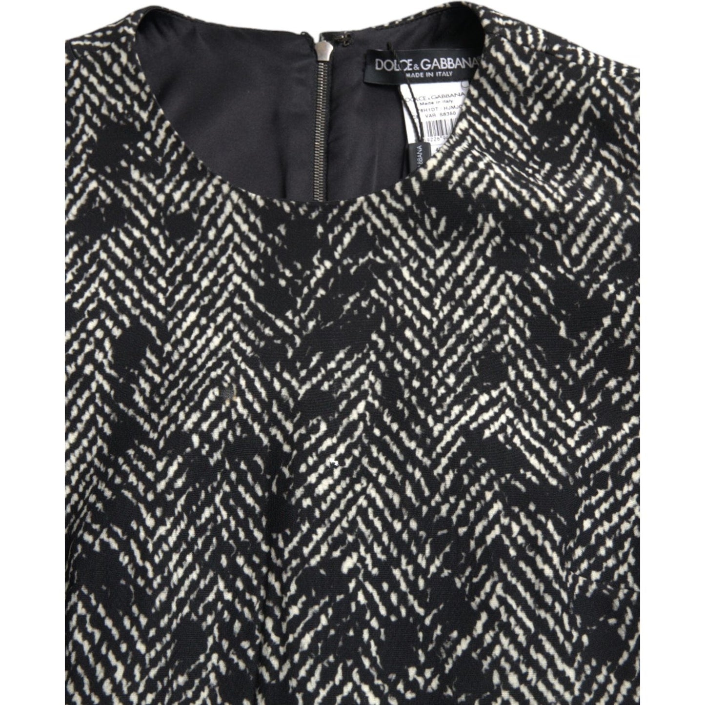 Dolce & Gabbana Elegant Chevron Shift Mini Dress Dolce & Gabbana Dark Slate Gray