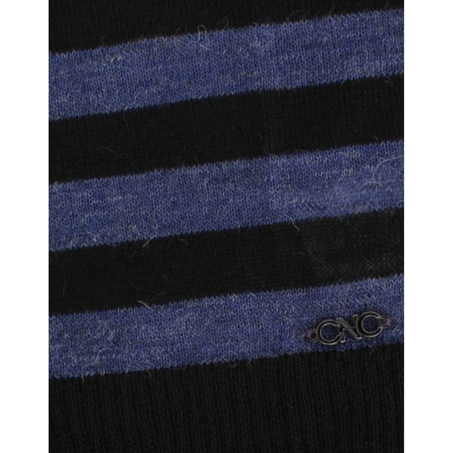 Costume National Striped V-Neck Luxury Sweater Costume National Dark Slate Gray