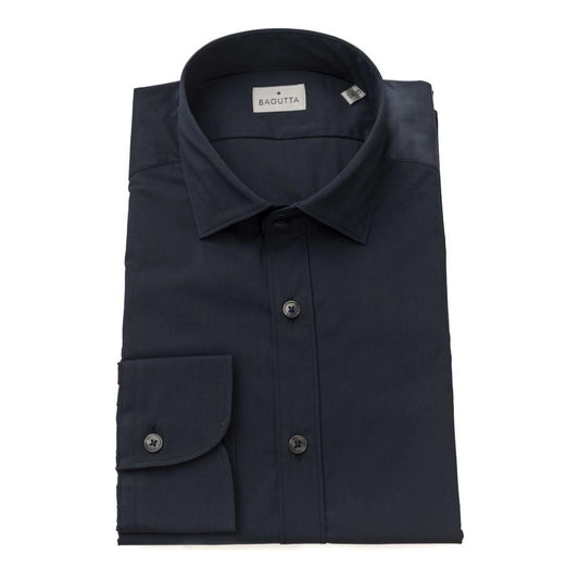 Bagutta Blue Cotton Men Shirt