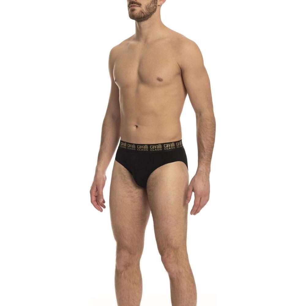 Cavalli Class Black Cotton Men's Brief Pack Cavalli Class Rosy Brown
