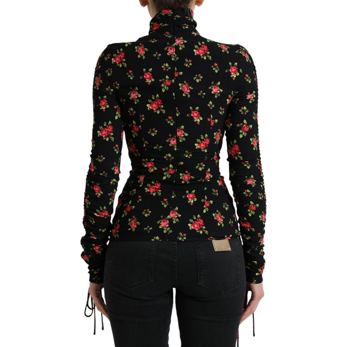 Dolce & Gabbana Elegant Floral Silk Blend Top Dolce & Gabbana Black