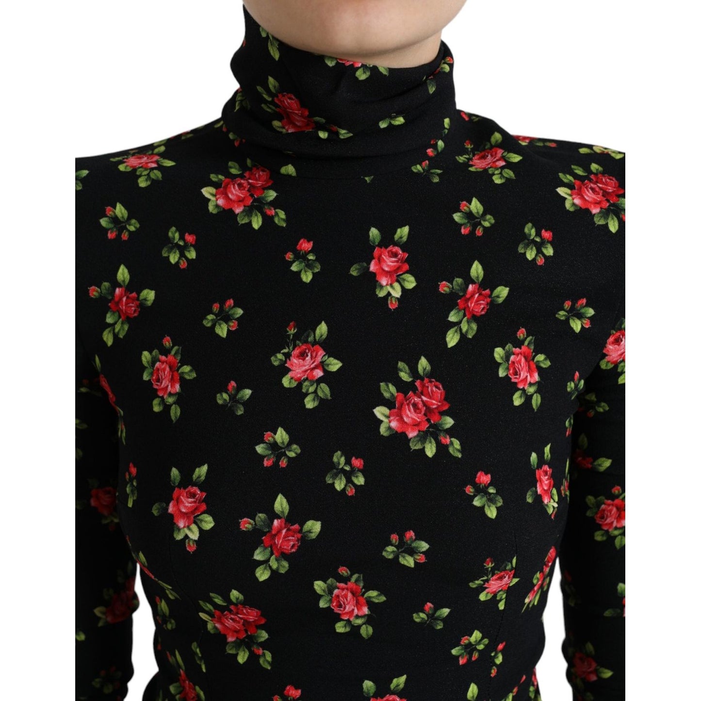 Dolce & Gabbana Elegant Floral Silk Blend Top Dolce & Gabbana Black