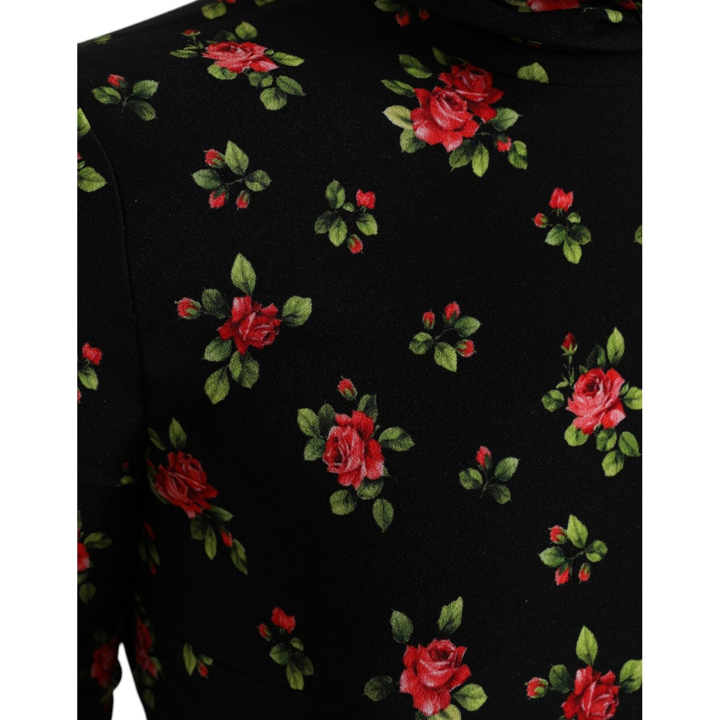 Dolce & Gabbana Elegant Floral Silk Blend Top Dolce & Gabbana Black