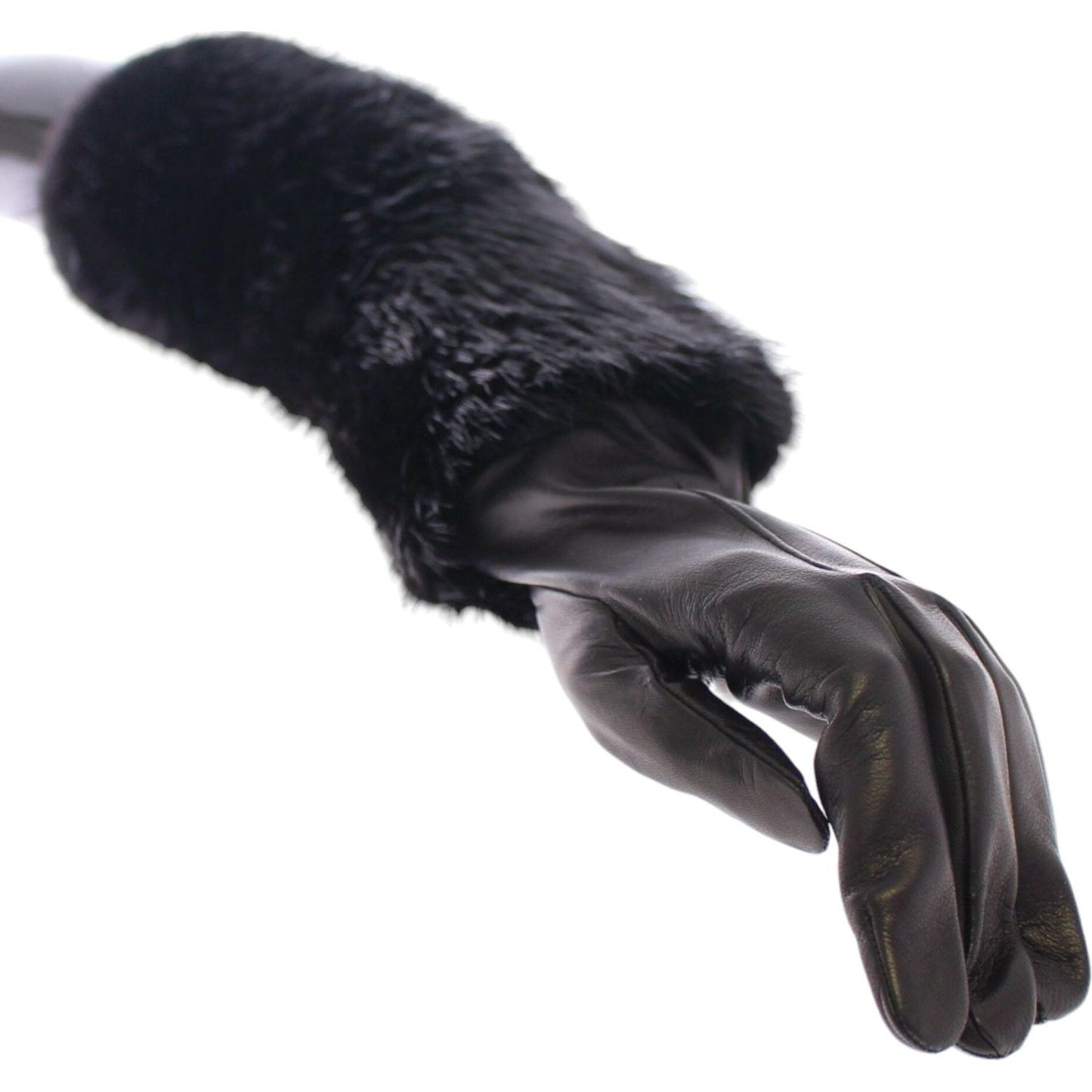 Dolce & Gabbana Elegant Elbow Length Leather Gloves Dolce & Gabbana Dark Slate Gray