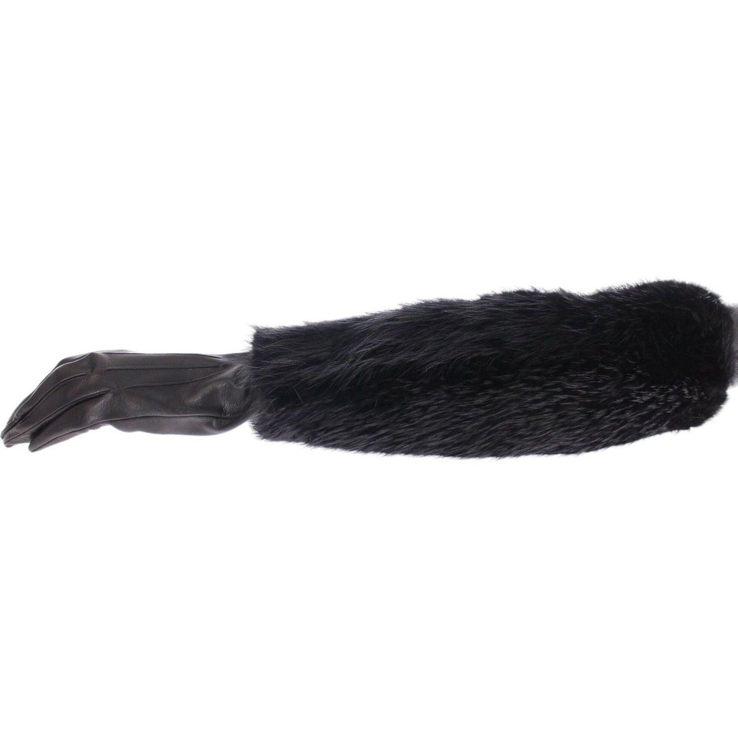 Dolce & Gabbana Elegant Elbow Length Leather Gloves Dolce & Gabbana Dark Slate Gray