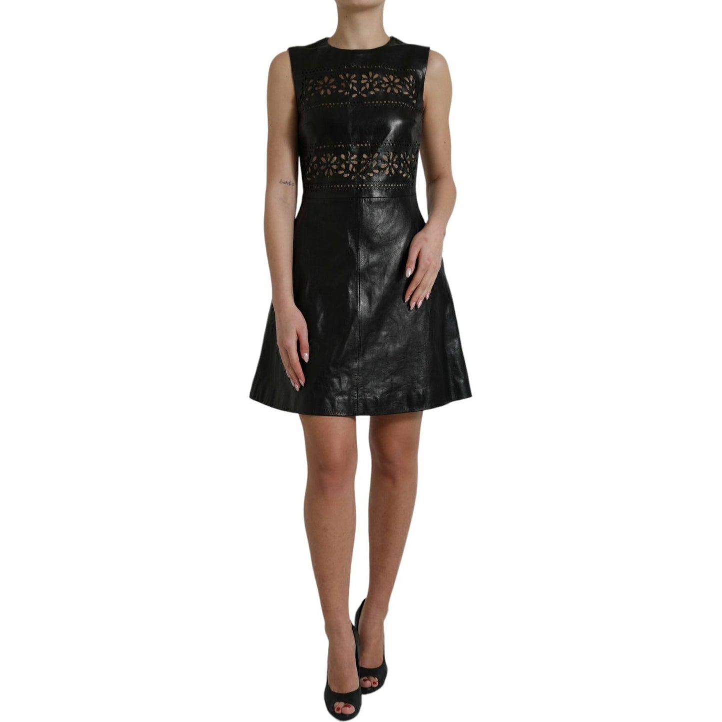 Valentino Elegant Black A-Line Mini Dress Valentino Black