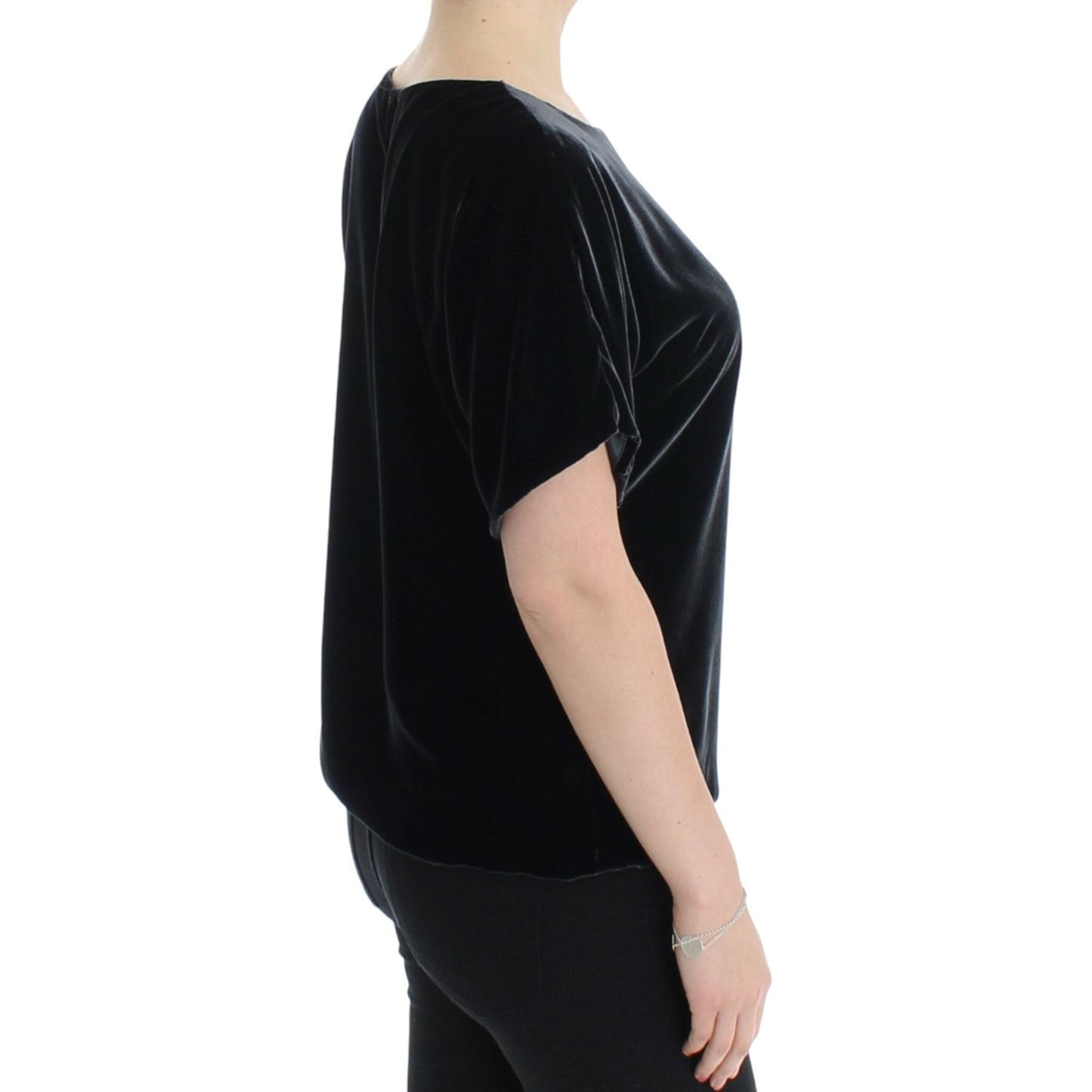 Dolce & Gabbana Enchanting Velvet Short Sleeve Top Dolce & Gabbana Tan