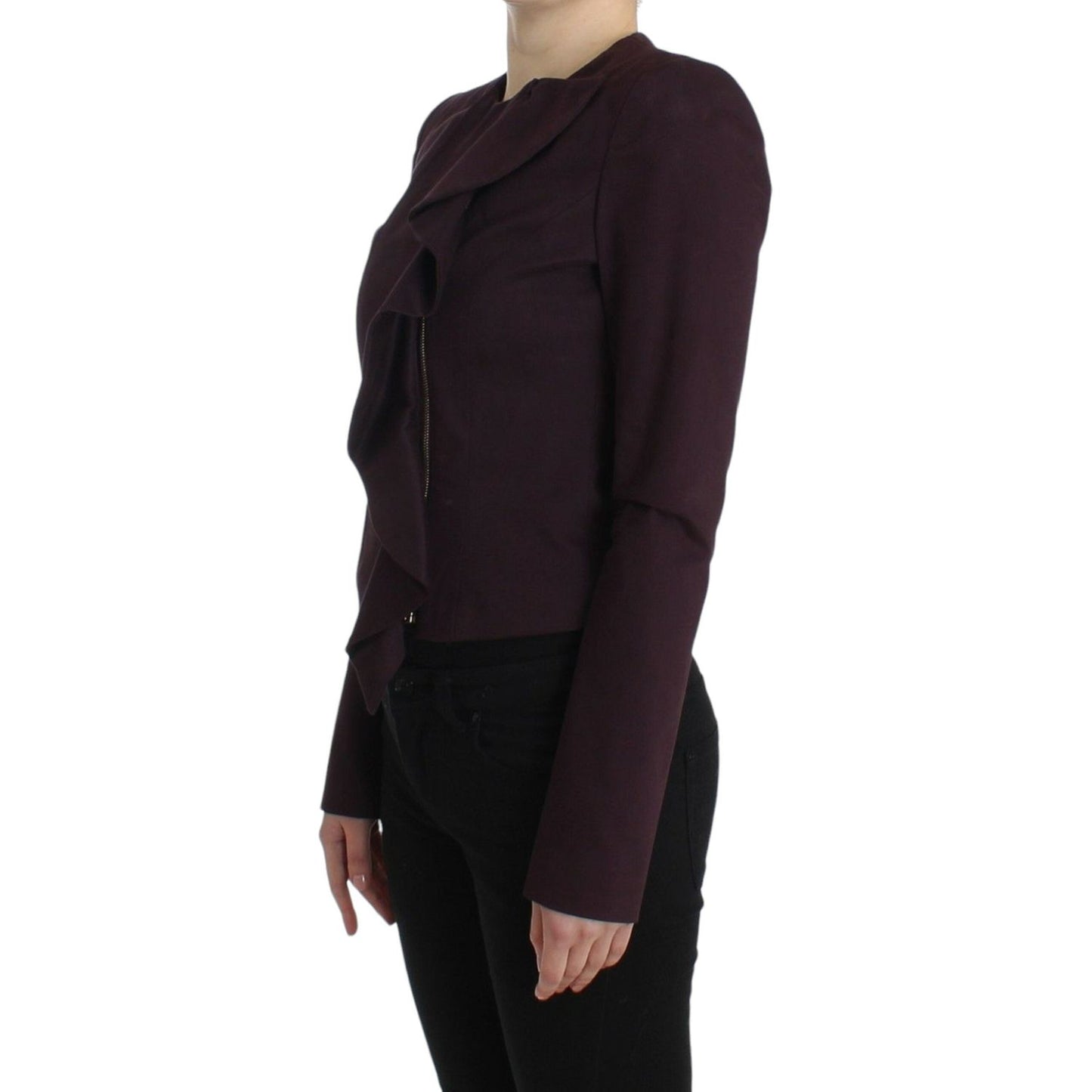 GF Ferre Elegant Purple Cotton Blend Blazer Coats & Jackets GF Ferre Black