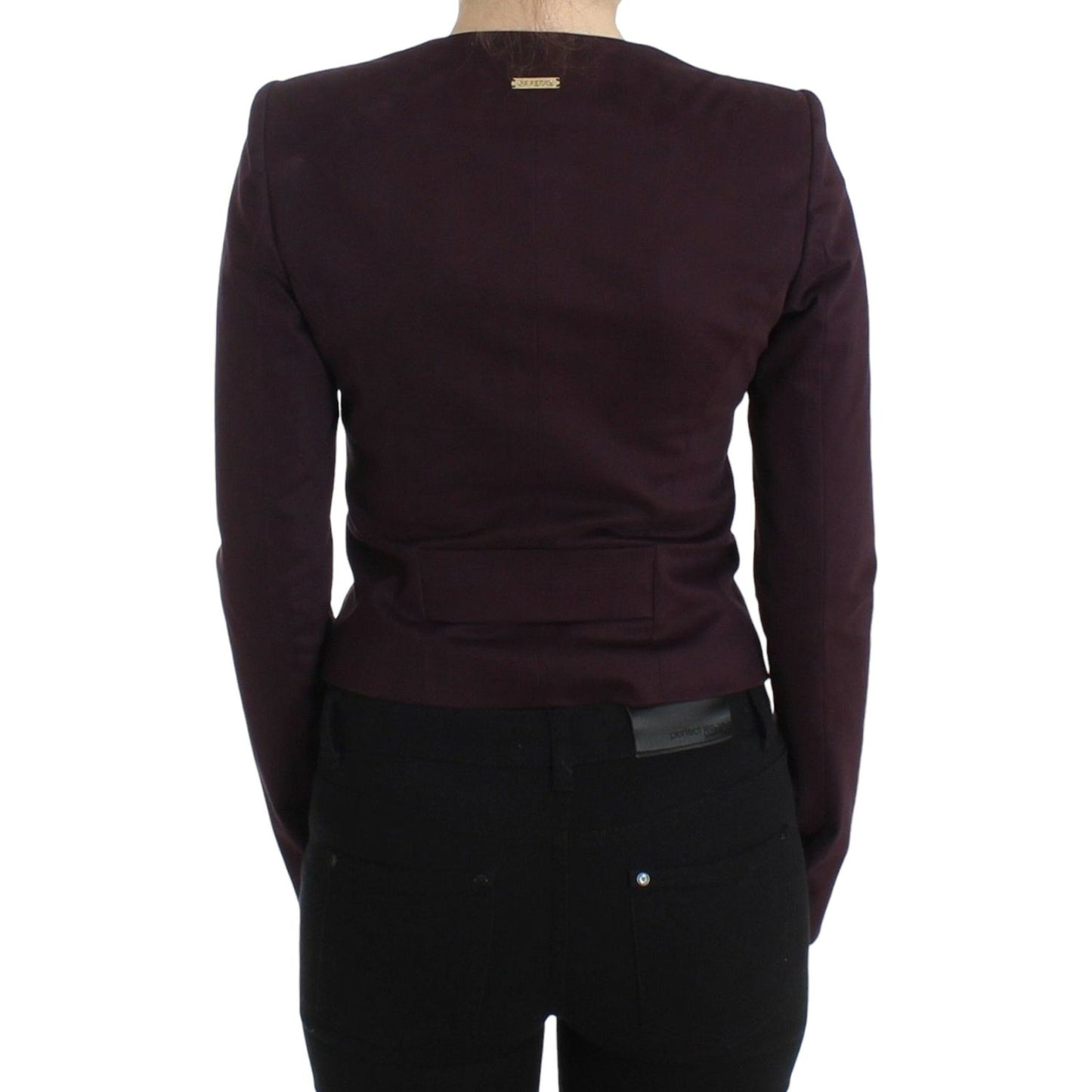 GF Ferre Elegant Purple Cotton Blend Blazer Coats & Jackets GF Ferre Black