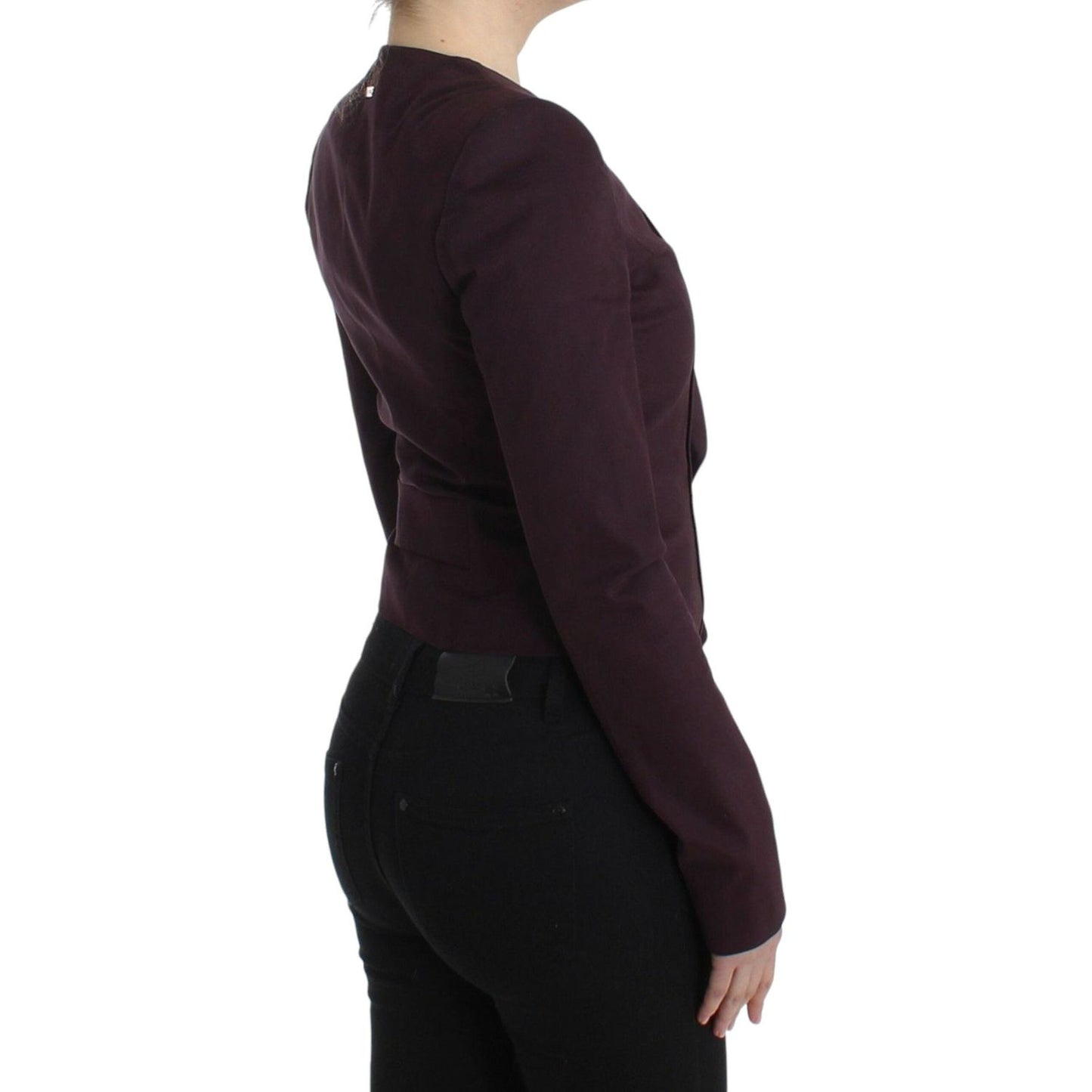 GF Ferre Elegant Purple Cotton Blend Blazer Coats & Jackets GF Ferre Black