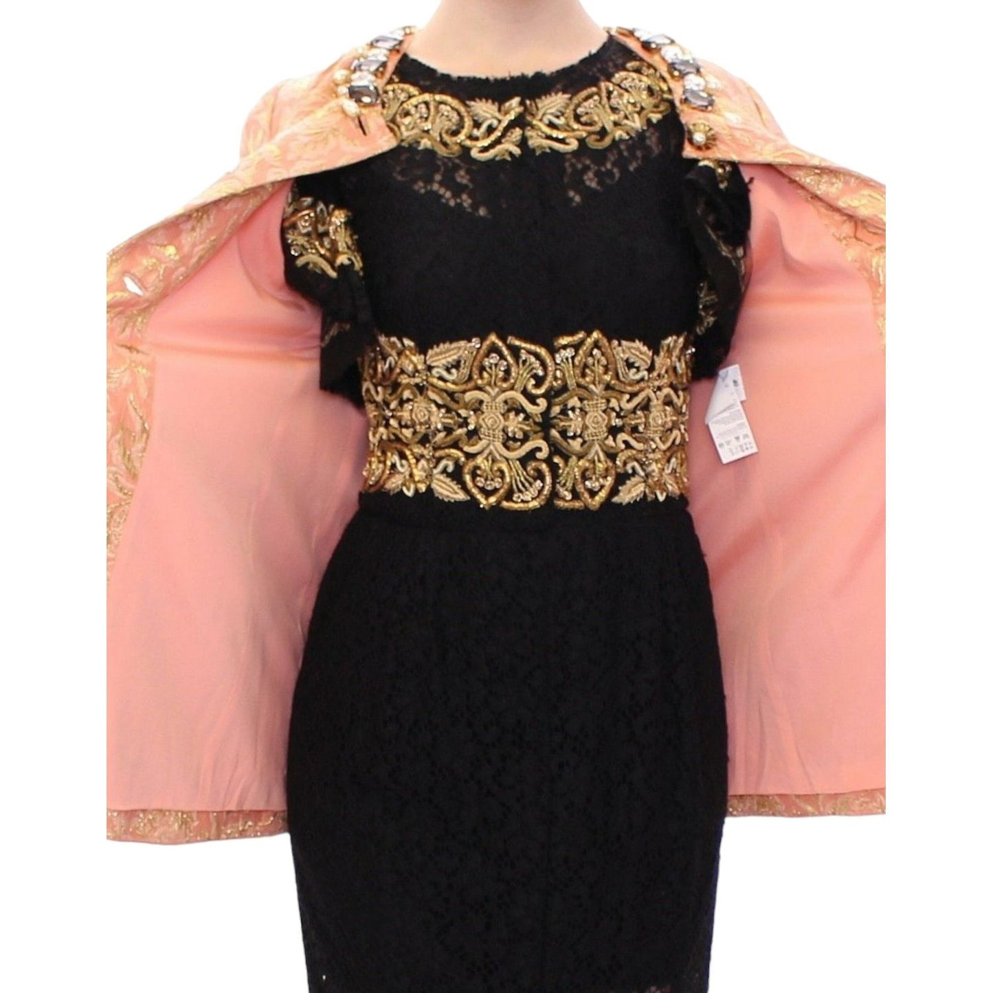 Dolce & Gabbana Exclusive Crystal Brocade Coat Jacket Dolce & Gabbana Black