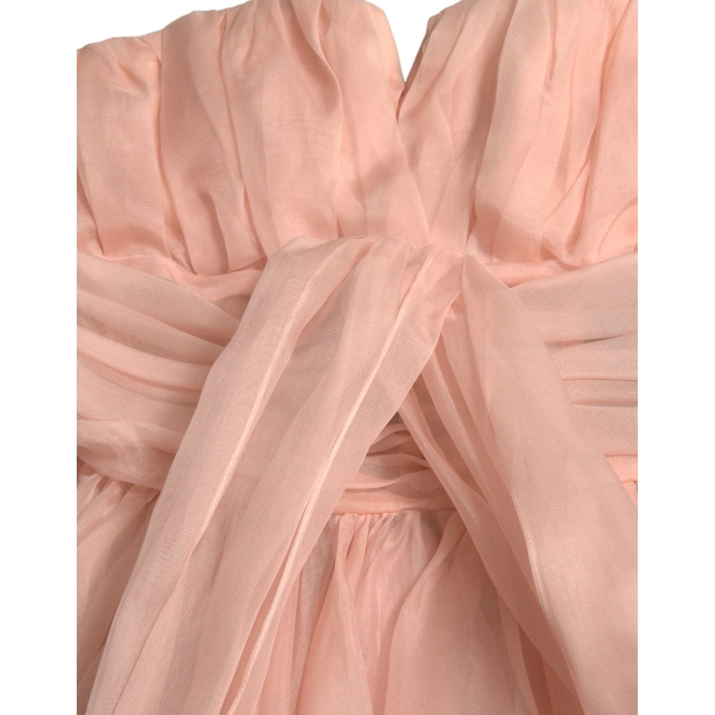 Dolce & Gabbana Elegant Silk Chiffon Halter Midi Dress Dolce & Gabbana Tan