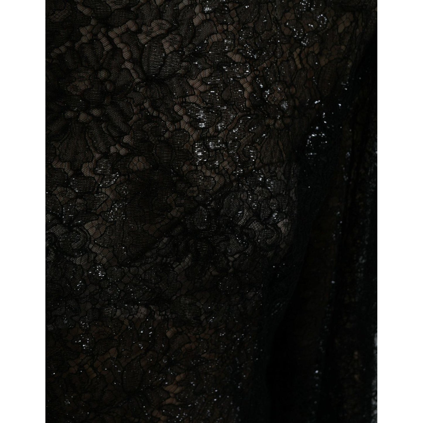 Dolce & Gabbana Elegant Floral Lace Midi Dress Dolce & Gabbana Black