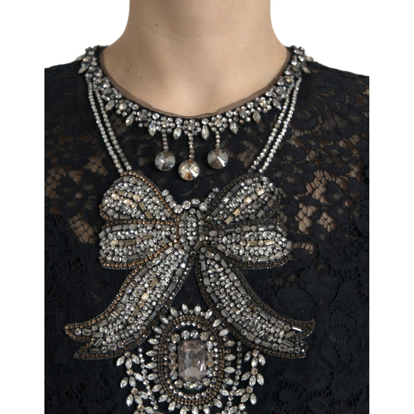Dolce & Gabbana Elegant Crystal-Embellished Sheath Dress Dolce & Gabbana Tan