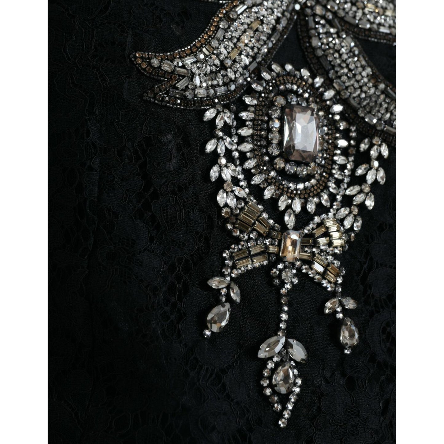 Dolce & Gabbana Elegant Crystal-Embellished Sheath Dress Dolce & Gabbana Black