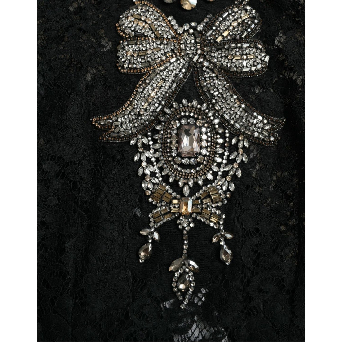 Dolce & Gabbana Elegant Crystal-Embellished Sheath Dress Dolce & Gabbana Black