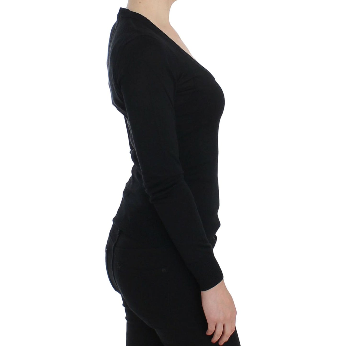 Dolce & Gabbana Elegant Black Deep Crewneck Sweater Dolce & Gabbana Black
